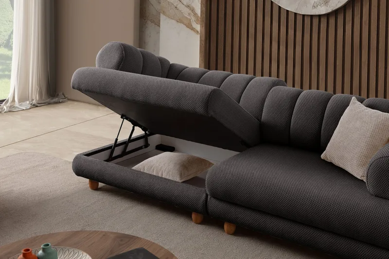 Munemori 3-sits Soffa 240x80x95 cm - Antracit - Möbler - Soffa - 3 sits soffa