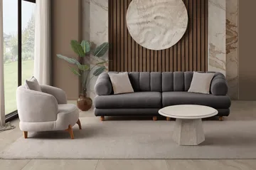 Munemori 3-sits Soffa 240x80x95 cm - Antracit - Möbler - Soffa - 3 sits soffa