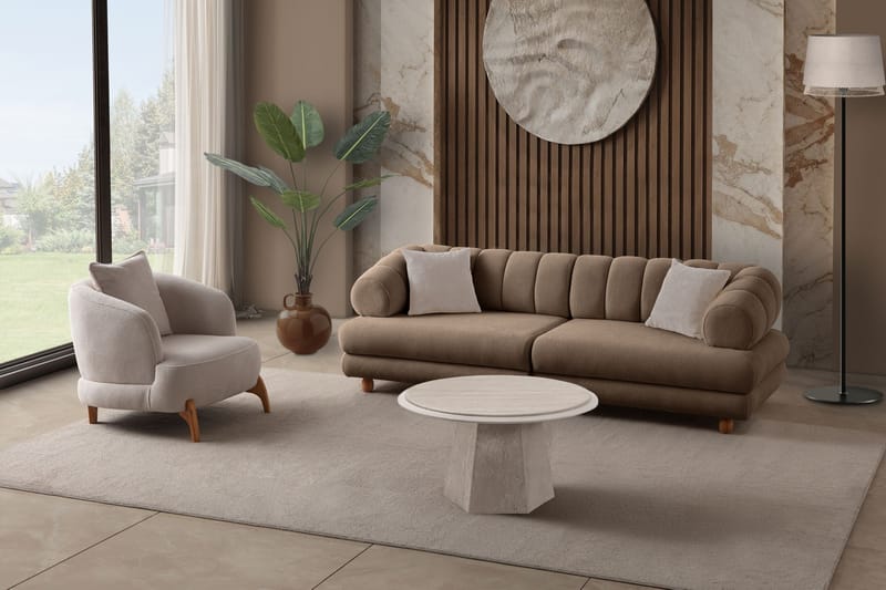 Munemori 3-sits Soffa 240x80x95 cm - Latte - Möbler - Soffa - 3 sits soffa