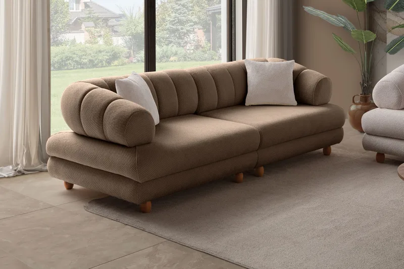 Munemori 3-sits Soffa 240x80x95 cm - Latte - Möbler - Soffa - 3 sits soffa