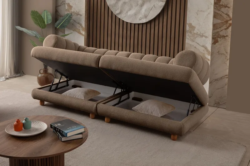 Munemori 3-sits Soffa 240x80x95 cm - Latte - Möbler - Soffa - 3 sits soffa