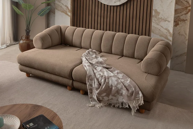 Munemori 3-sits Soffa 240x80x95 cm - Latte - Möbler - Soffa - 3 sits soffa