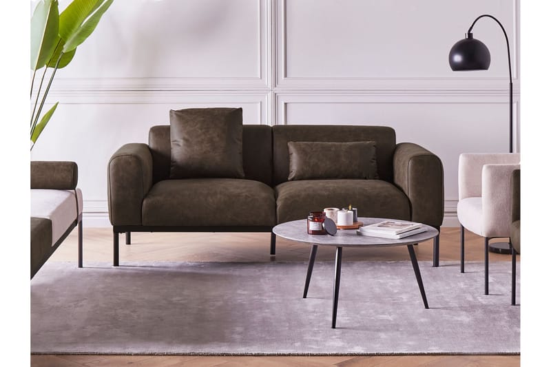 Naklund Soffa 2-sits - Brun/Svart - Möbler - Soffa - Skinnsoffor