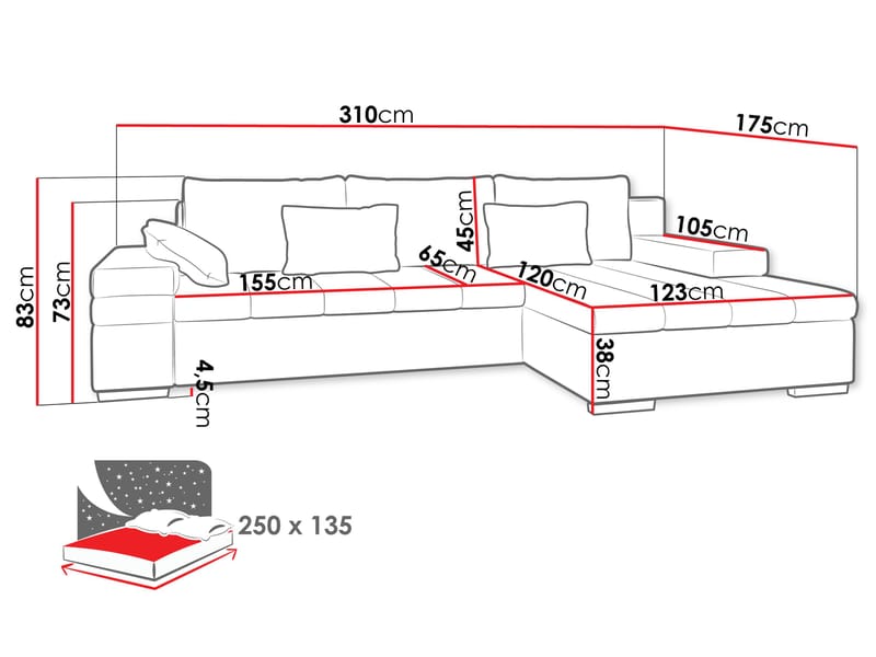 Naoma 4-sits Soffa med Divan Vänster - Möbler - Soffa - Hörnsoffa