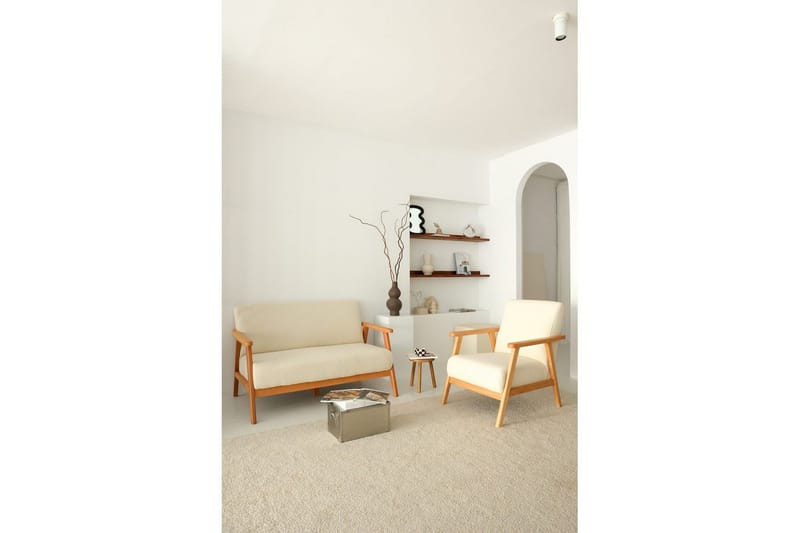 Neyros Soffa 2-sits - Vit - Möbler - Soffa - Sammetssoffa