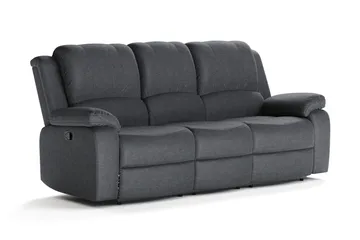 Norbo Reclinersoffa - Fällbar soffa 3-sits - Biosoffa i Tyg - Mörkgrå - Möbler - Soffa - 3 sits soffa