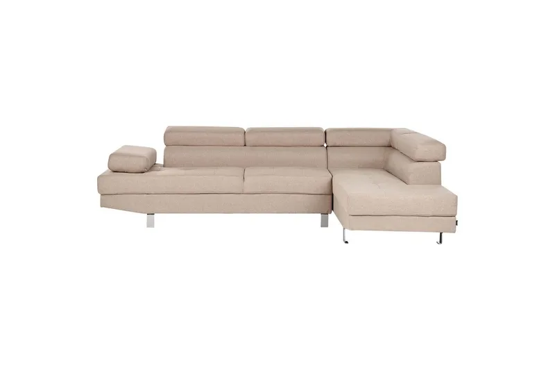 Norrea Högervänd U-formad Hörnsoffa med Divan och Schäslong 262 cm i Tyg, Sandbeige
