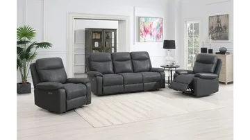 Norvian Reclinersoffa 3-sits Elektrisk - Svart - Möbler - Soffa - 3 sits soffa