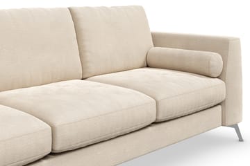 Ocean Lyx 3-sits Sammetssoffa med Nackrullar - Beige - Möbler - Soffa - Sammetssoffa