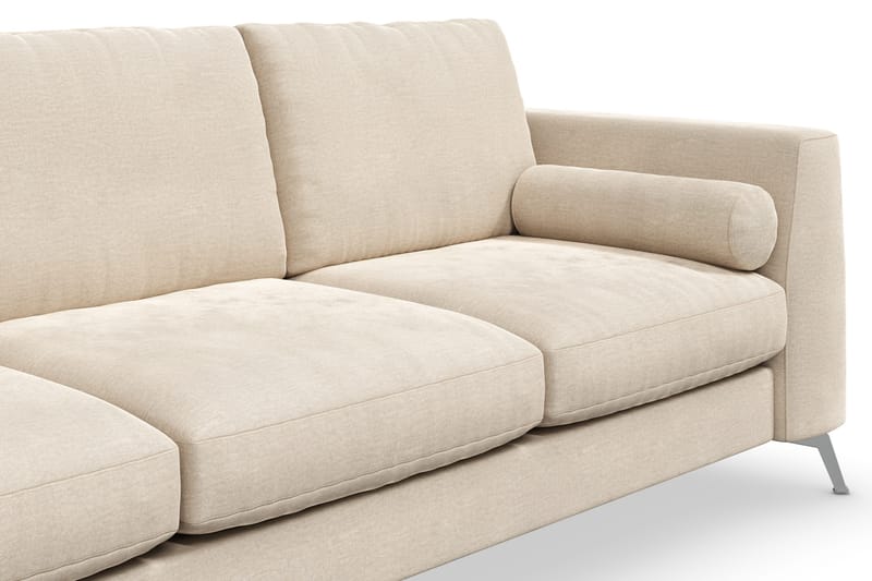 Ocean Lyx 3-sits Sammetssoffa med Nackrullar - Beige - Möbler - Soffa - Sammetssoffa
