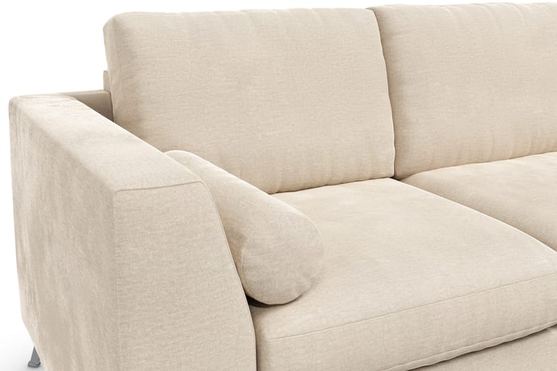Ocean Lyx 3-sits Sammetssoffa med Nackrullar - Beige - Möbler - Soffa - Sammetssoffa
