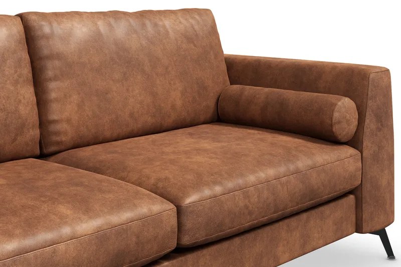 Ocean Lyx 3-sits Soffa i Konstläder - Brun - Möbler - Soffa - Skinnsoffor