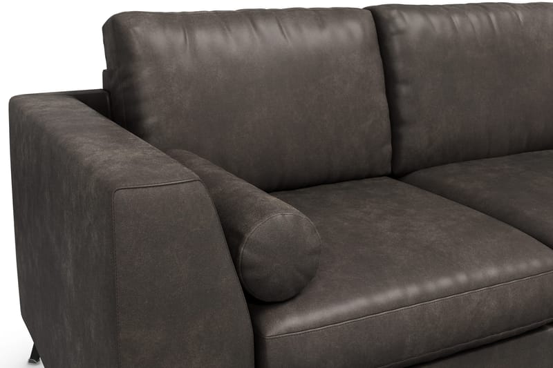Ocean Lyx 3-sits Soffa i Konstläder - Mörkgrå - Möbler - Soffa - Skinnsoffor