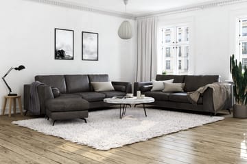 Ocean Lyx 3-sits Soffa i Konstläder - Mörkgrå - Möbler - Soffa - Skinnsoffor