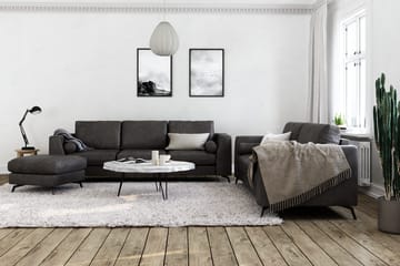 Ocean Lyx 3-sits Soffa i Konstläder - Mörkgrå - Möbler - Soffa - Skinnsoffor