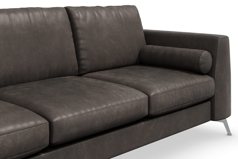 Ocean Lyx 3-sits Soffa i Konstläder - Mörkgrå - Möbler - Soffa - Skinnsoffor