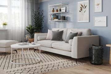 Ocean Lyx 3-sits Soffa med Nackrullar 222 cm i Tyg - Beige|Vit|Grå - Möbler - Soffa - 3 sits soffa