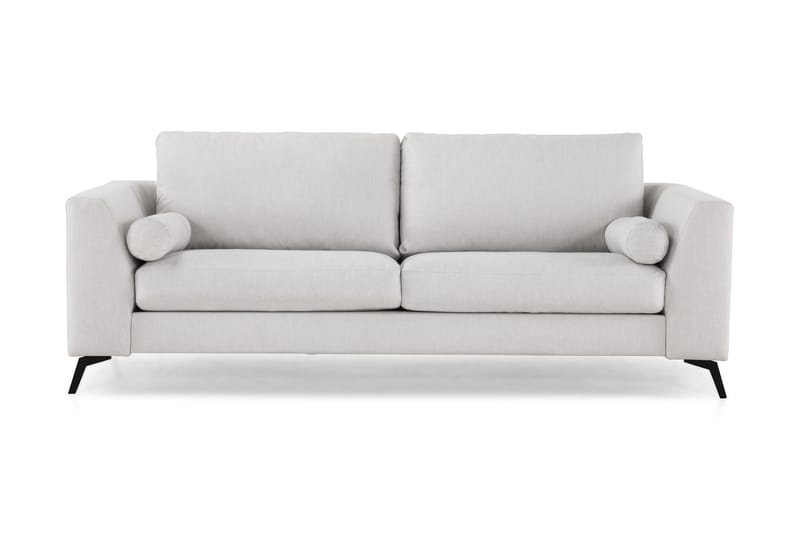 Ocean Lyx 3-sits Soffa med Nackrullar 222 cm i Tyg, Beige|Vit|Grå