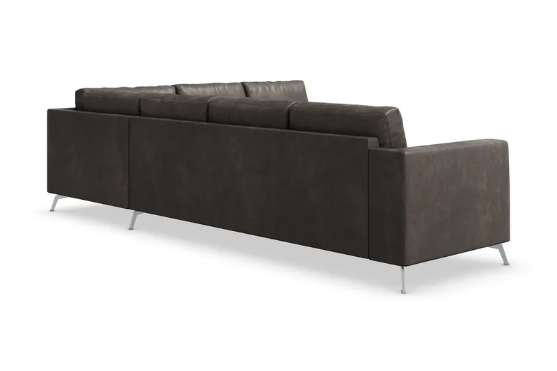 Ocean Lyx 5-sits Vändbar L-formad Hörnsoffa i Konstläder - Mörkgrå - Möbler - Soffa - Skinnsoffor