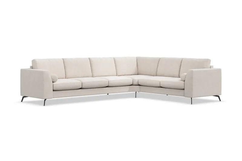 Ocean Lyx 5-sits Vändbar L-formad Hörnsoffa i Tyg - Beige - Möbler - Soffa - Hörnsoffa