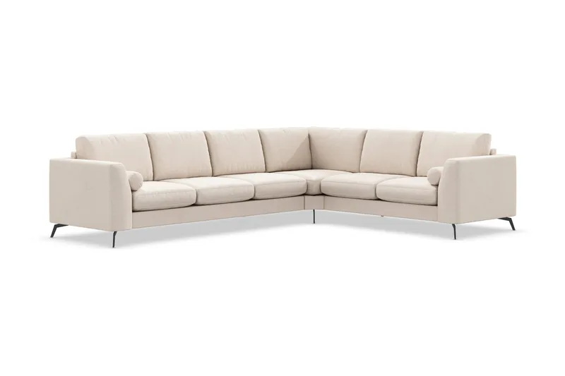 Ocean Lyx 5-sits Vändbar L-formad Hörnsoffa i Tyg - Beige - Möbler - Soffa - Hörnsoffa
