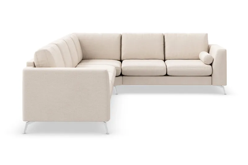 Ocean Lyx 5-sits Vändbar L-formad Hörnsoffa i Tyg - Beige - Möbler - Soffa - Hörnsoffa