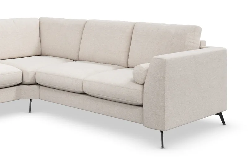 Ocean Lyx 5-sits Vändbar L-formad Hörnsoffa i Tyg - Beige - Möbler - Soffa - Hörnsoffa