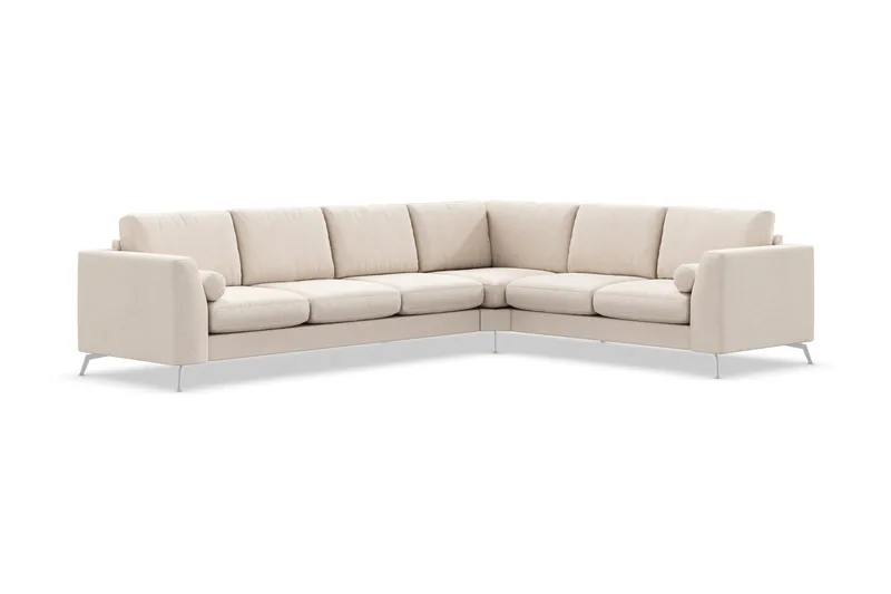 Ocean Lyx 5-sits Vändbar L-formad Hörnsoffa i Tyg - Beige - Möbler - Soffa - Hörnsoffa
