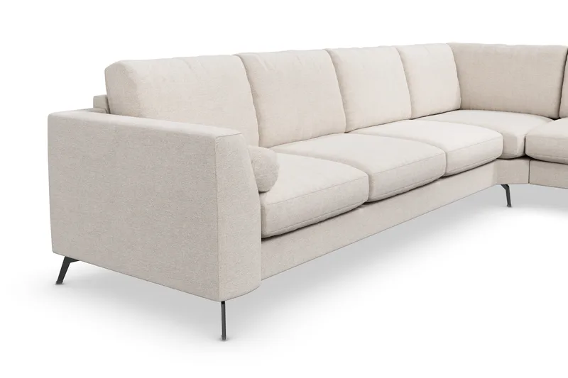 Ocean Lyx 5-sits Vändbar L-formad Hörnsoffa i Tyg - Beige - Möbler - Soffa - Hörnsoffa