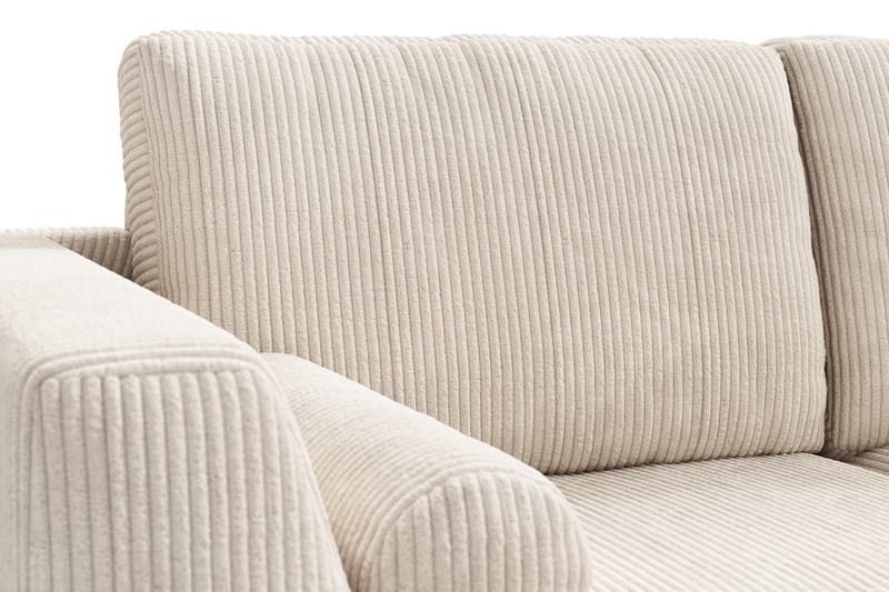 Ocean Lyx 6-sits Högervänd U-formad Soffa med Divan och Schäslong + Fotpall i Manchester - Beige - Möbler - Soffa - Divansoffor & schäslongsoffa