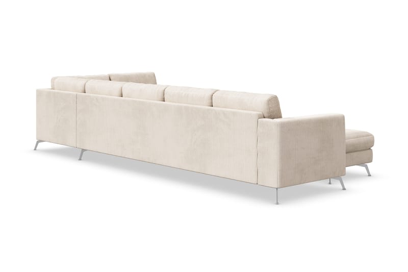 Ocean Lyx 6-sits Högervänd U-formad Soffa med Divan och Schäslong + Fotpall i Manchester - Beige - Möbler - Soffa - U-soffa