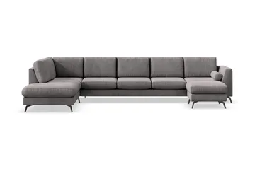 Ocean Lyx 6-sits Vänstervänd U-formad Soffa med Divan och Schäslong + Fotpall i Manchester