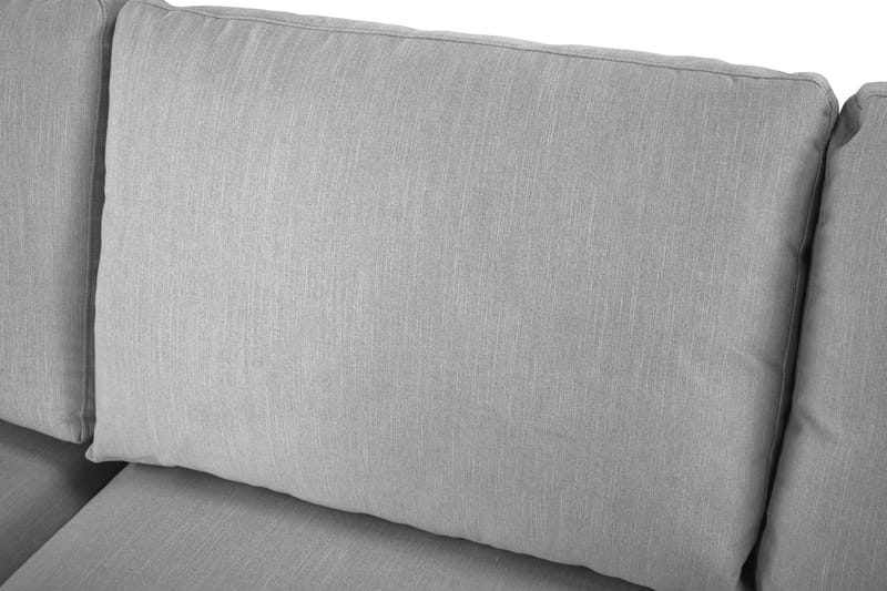Ocean Lyx 6-sits Vänstervänd U-formad Soffa med Divan och Schäslong + Fotpall i Tyg - Grå - Möbler - Soffa - U-soffa