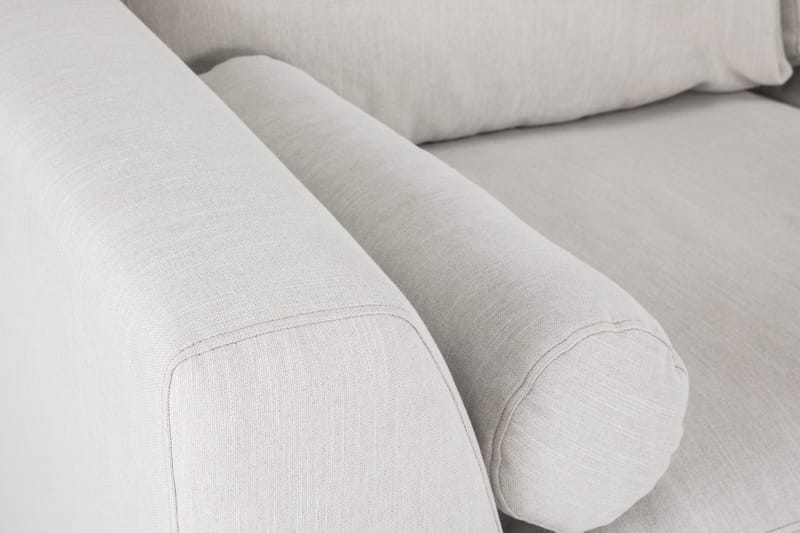 Ocean Lyx 6-sits Vänstervänd U-formad Soffa med Divan och Schäslong + Fotpall i Tyg - Ljusgrå - Möbler - Soffa - U-soffa