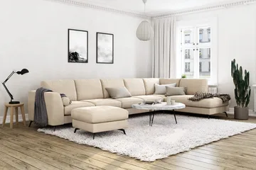 Ocean Lyx U-soffa med Schäslong Höger - Beige - Möbler - Soffa - U-soffa
