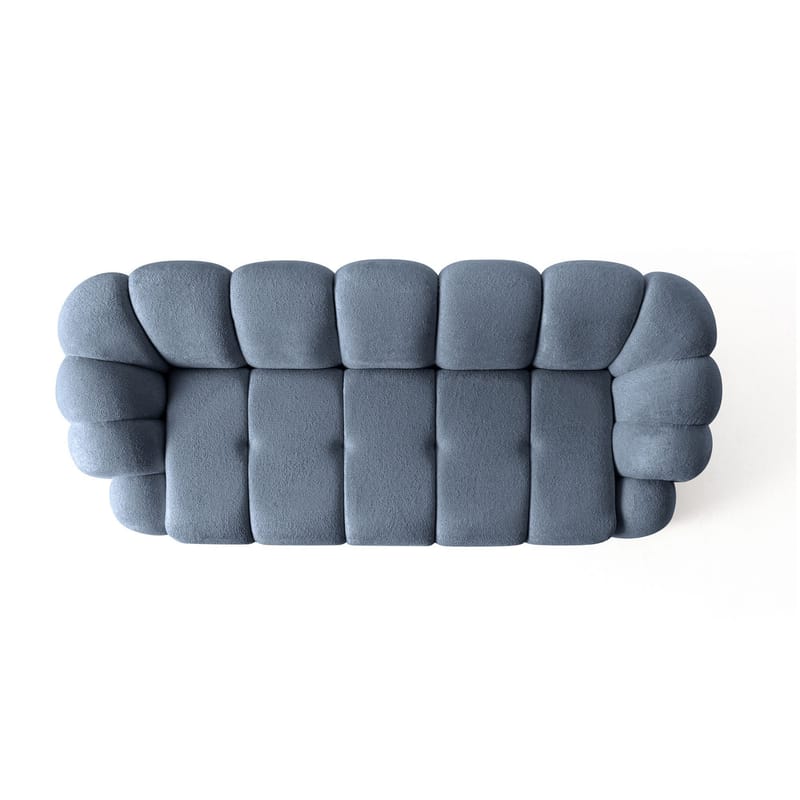 Octavio 3-sits Bubblig Soffa i Tyg - Blå - Möbler - Soffa - 3 sits soffa