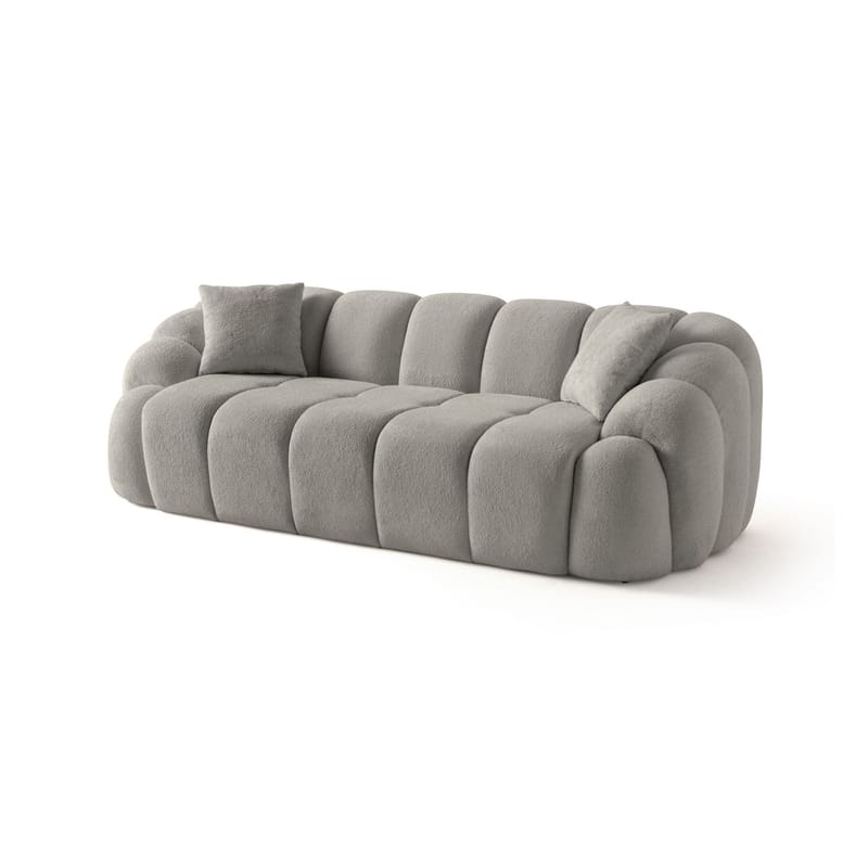 Octavio 3-sits Soffa Bubblig i Tyg, Grå