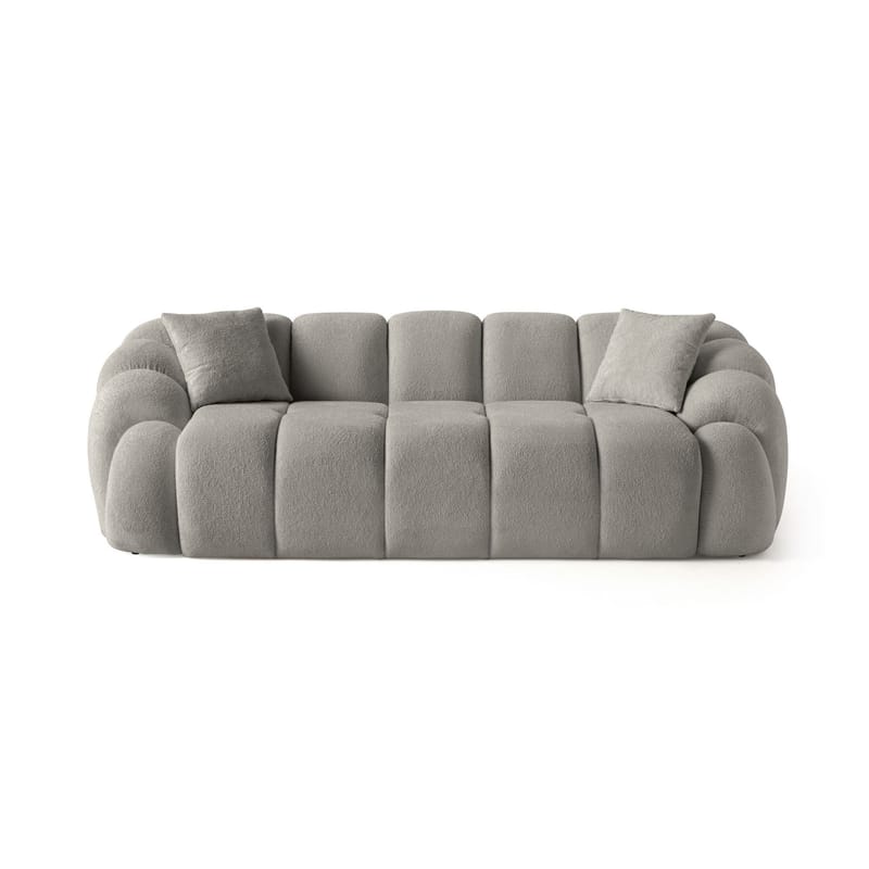 Octavio 3-sits Soffa Bubblig i Tyg - Grå - Möbler - Soffa - 3 sits soffa