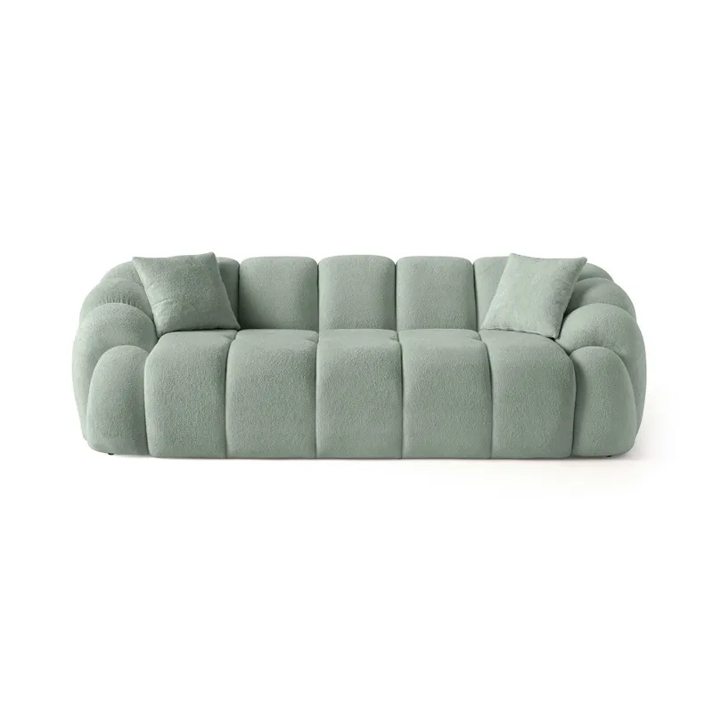 Octavio 3-sits Soffa Bubblig i Tyg - Turkos - Möbler - Soffa - 3 sits soffa