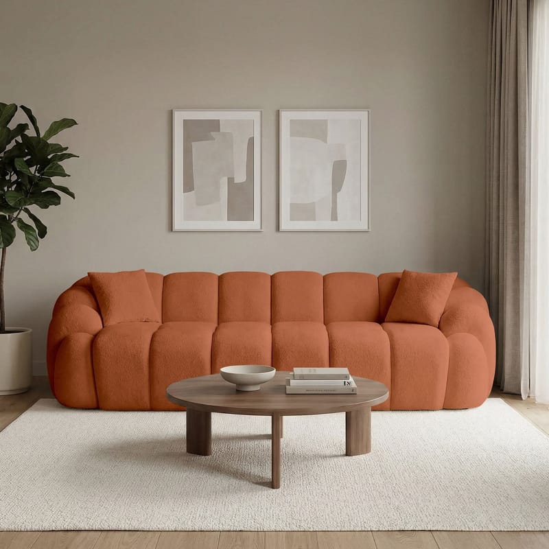 Octavio 4-sitssoffa 268x70x80 cm - kakel röd - Möbler - Soffa - 4 sits soffa