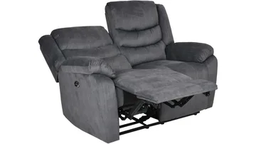 Olvani 2-sits Reclinersoffa i tyg elektrisk - Grå - Möbler - Soffa - Biosoffa & reclinersoffa - 2 sits biosoffa & reclinersoffa