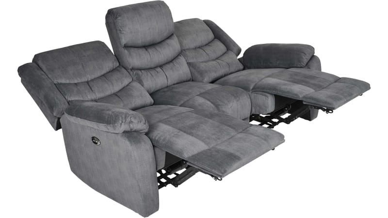 Olvani 3-sits Reclinersoffa i tyg elektrisk - Grå - Möbler - Soffa - 3 sits soffa