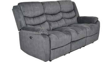 Olvani 3-sits Reclinersoffa i tyg elektrisk - Grå - Möbler - Soffa - 3 sits soffa