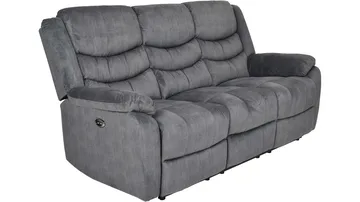 Olvani 3-sits Reclinersoffa i tyg elektrisk - Grå - Möbler - Soffa - 3 sits soffa