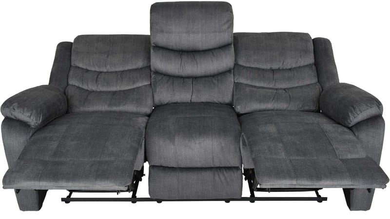 Olvani 3-sits Reclinersoffa i tyg elektrisk - Grå - Möbler - Soffa - Biosoffa & reclinersoffa