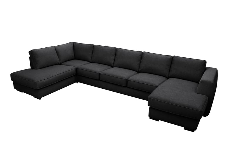 Optus 6-sits U-soffa med Divan och schäslong höger - Svart - Möbler - Soffa - U-soffa