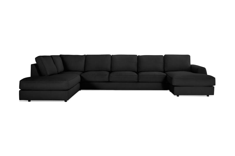 Optus Lyx U-soffa med Divan Large Höger - Linnesvart - U-soffa