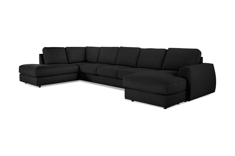 Optus Lyx U-soffa med Divan Large Höger - Linnesvart - U-soffa