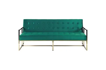 Ordsbo Soffa 3-sits - Guld/Grön - Möbler - Soffa - Sammetssoffa