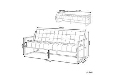 Ordsbo Soffa 3-sits - Guld/Grön - Möbler - Soffa - Sammetssoffa